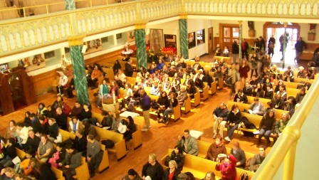 Pilgrims praying at Our Lady of Guadalupe