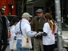 Inviting locals to confession at Old Saint Patricks