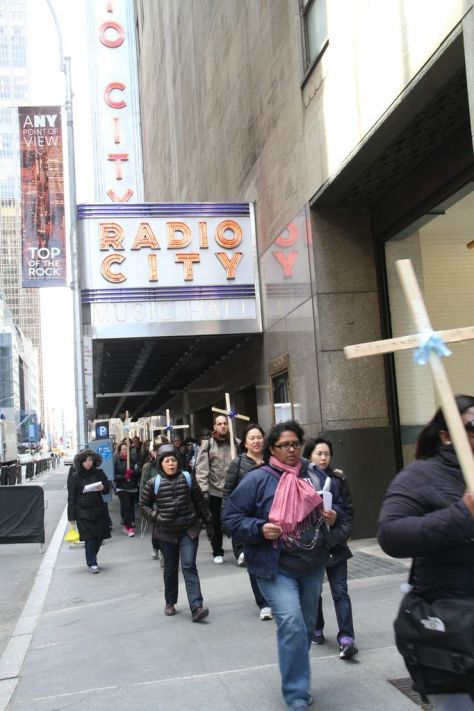 Pilgrims on the march (over 400 participated this year)