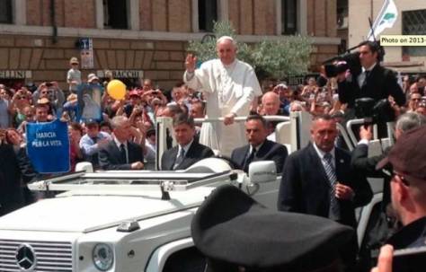 Pope Francis Attends Italian Pro-Life March Yesterday